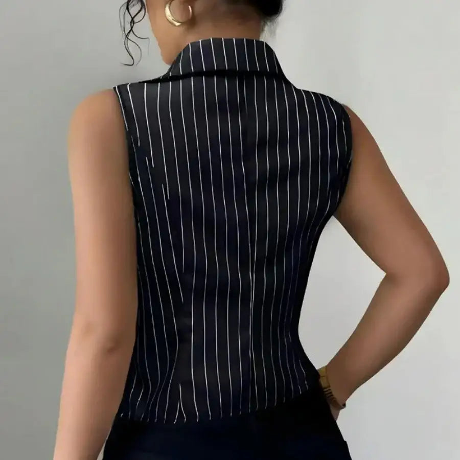 TorontoVogue™ | Striped Sleeveless Shirt