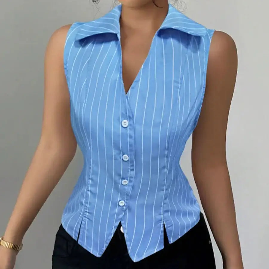 TorontoVogue™ | Striped Sleeveless Shirt