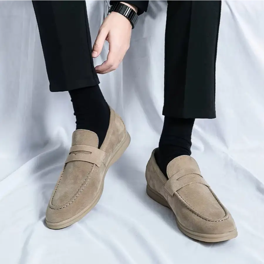 TorontoVogue™ | Tan Suede Penny Loafers