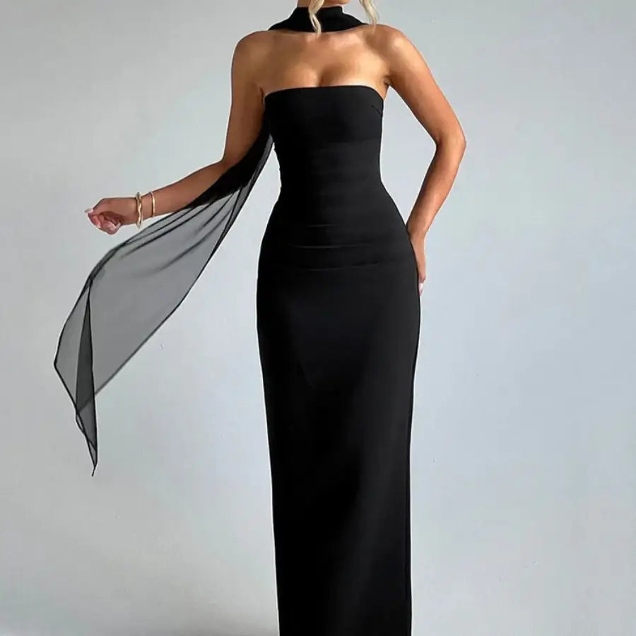 TorontoVogue™ | Strapless Dress With Scarf